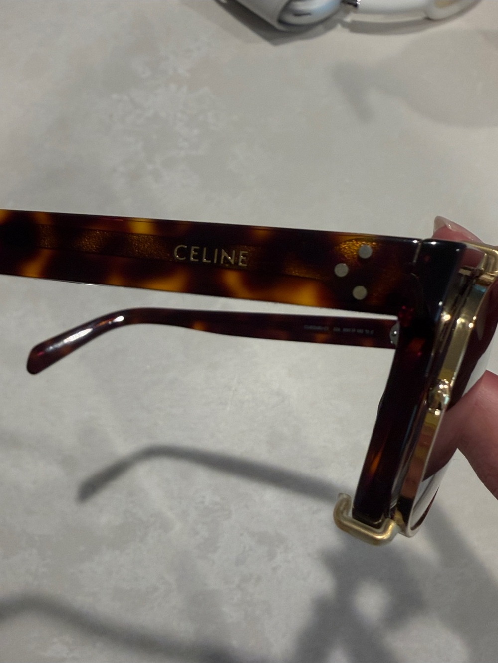 New Celine Tortoise and Gold Clip on Sunglasses - Picture 7 of 9